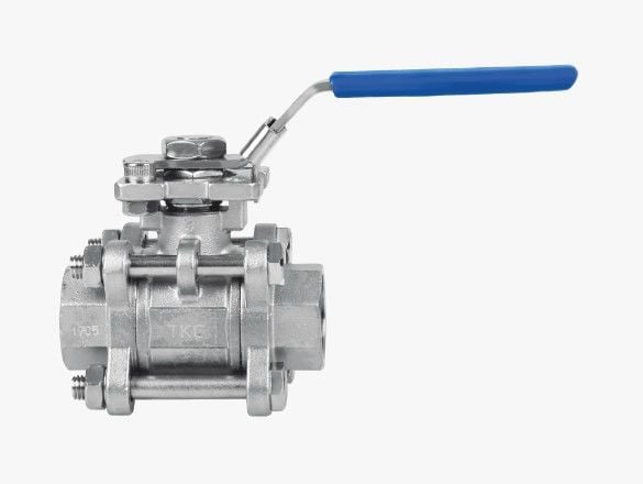 3/4'' PASLANMAZ ÜÇ PARÇALI DİŞLİ TEPE FLANŞLI KÜRESEL VANA