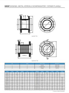 Ayvaz Eksenel Metal Körüklü Kompansatör  Döner Flanşlı DN40