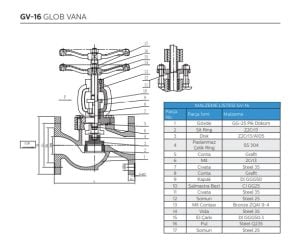 Ayvaz Baskılı Glop Vana GV-16 DN40
