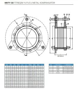 Ayvaz Titreşim Yutucu metal Kompansatör DN125