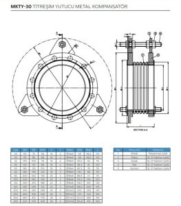 Ayvaz Titreşim Yutucu metal Kompansatör DN80