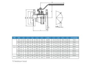 Ayvaz Küresel Vana / Tam Geçişli / İki Parçalı PN16 DN150