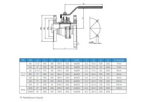 Ayvaz Küresel Vana / Tam Geçişli / İki Parçalı PN16 DN40