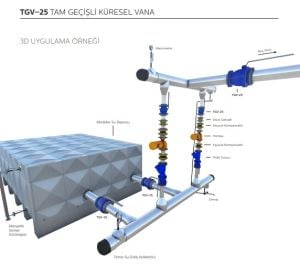 Ayvaz Küresel Vana / Tam Geçişli / İki Parçalı PN16 DN40