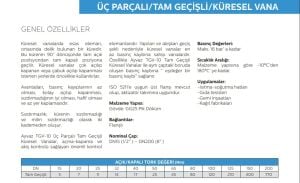 Ayvaz Küresel Vana / Tam Geçişli / Üç Parçalı DN25