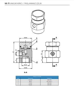 Vakum Kırıcı / Paslanmaz Çelik 1/2''