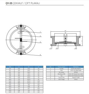 Ayvaz Çift Plakalı Çekvalf ÇV-25 DN400