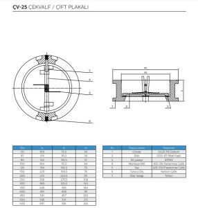 Ayvaz Çift Plakalı Çekvalf ÇV-25 DN100
