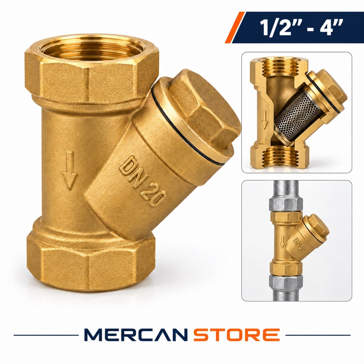 Dişli Pirinç Pislik Tutucu 1 1/4''