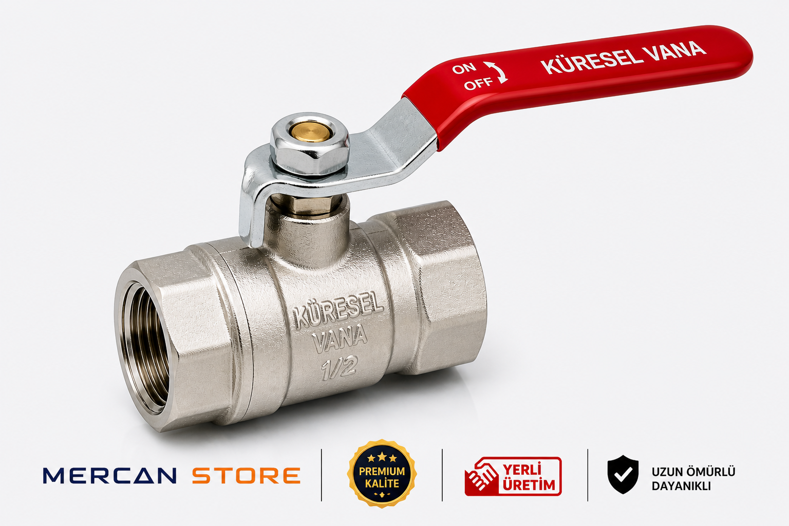 1 1/4'' Endüstriyel Tip Küresel Vana – PN25 Tam Geçişli Pirinç