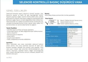 SELENOİD KONTROLLÜ BASINÇ DÜŞÜRÜCÜ VANASI DN80