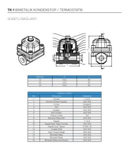 TK-1 DİŞLİ BİMETALİK KONDESTOP/TERMOSTATİK 11/4''